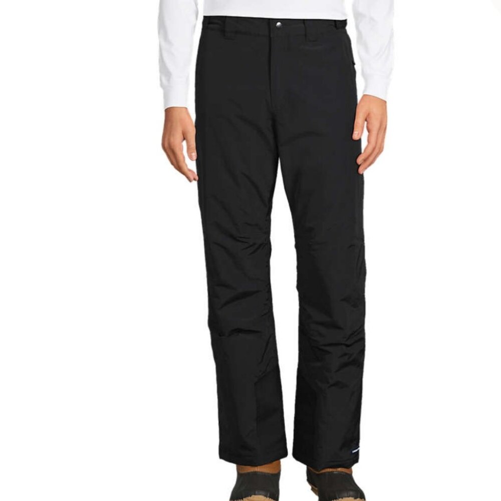 Lands End Men's Insulated Snow Ski Pants With Gaiters Black SIZE 38 T